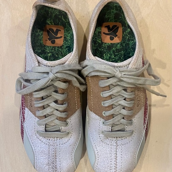 Cushe Men’s Cracked Leather BOWLER Sneaker US8 UK7 EUR41 in Off White and Red - Picture 6 of 16